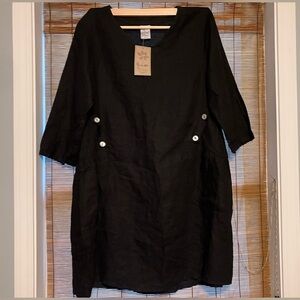 Match Point by FixSun Black Linen Dress